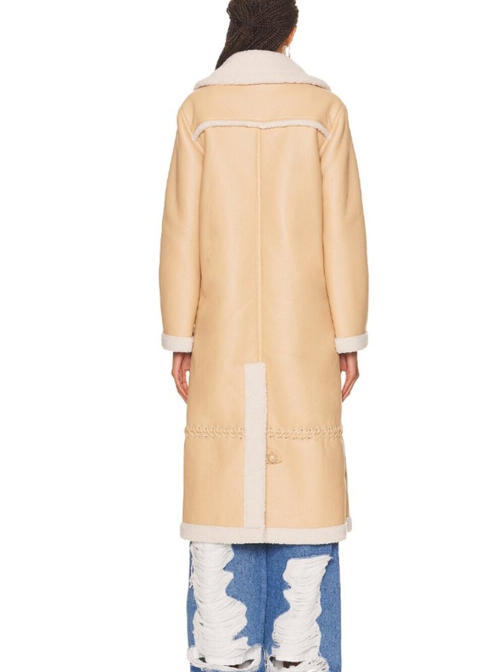 Jonathan SIMKHAI Windsor Vegan Sherpa Biker Coat - Picture 7 of 7